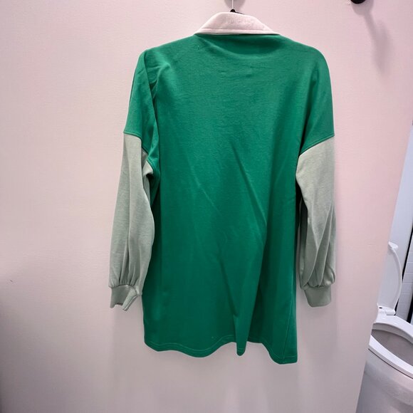 Petite Color Block Polo Sweater Dress - Green (NWT) - Picture 2 of 3
